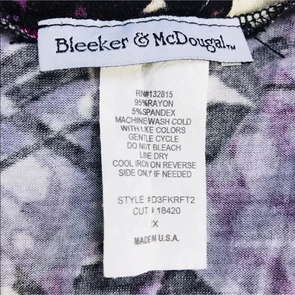 Abstract Design 3/4 Sleeve Tie Detail Waist Top - Picture 5 of 6